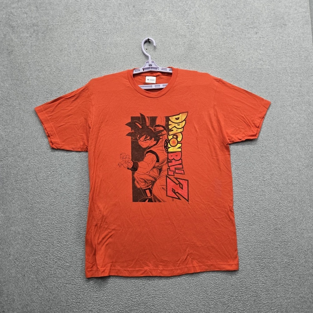 Toei Animation Men Shirt L Orange Graphic Dragon Ball Logo Short Sleeve